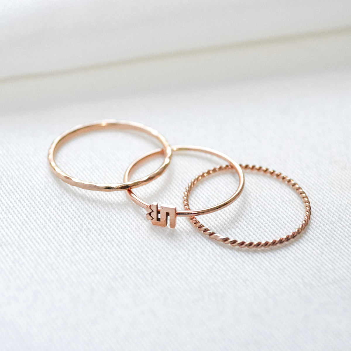 Initial Stackable Rings Set – Rãy Designs Studio